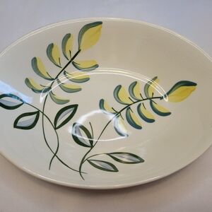 Swedish Rorstrand "Tuna" Floral Oval Serving Platter - Yellow and Green Vintage